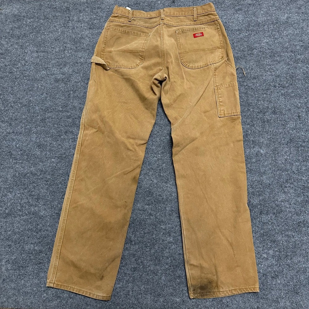 Dickies Carpenter Pants Mens Size 34x34 Brown Duck Canvas Relaxed Workwear - Picture 3 of 9